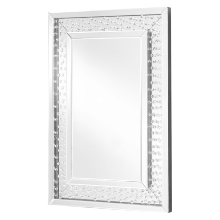 Sparkle 35.5 In. Contemporary Crystal Rectangle Mirror In Clear